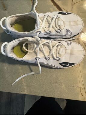 Nike White Girls softball turf shoes